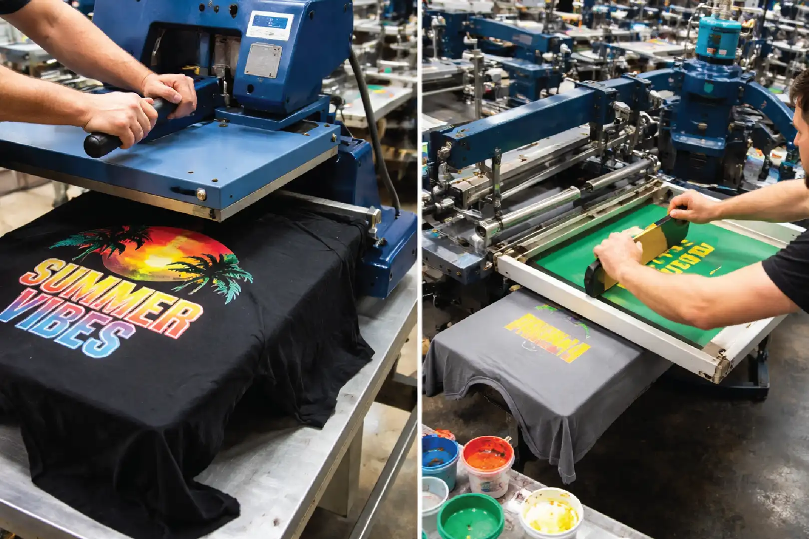 In-house printing process in action